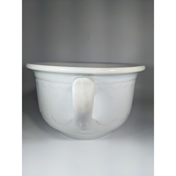 Antique White Ironstone Chamber Pot Potty No Lid Unique Shape Planter Flower Pot - Picture 5 of 9